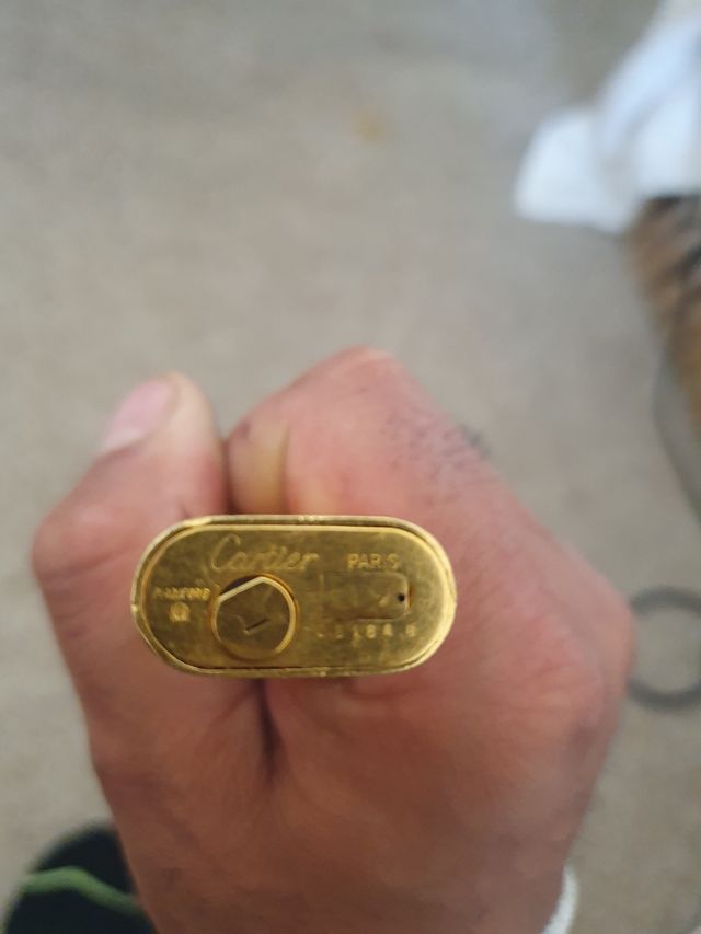mechero cartier chapado en oro 18 k