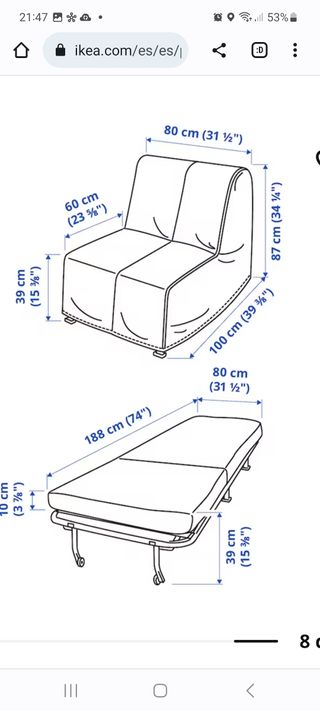 Sillón cama individual 