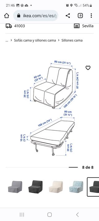 Sillón cama individual 