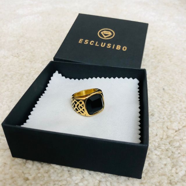 Anillo Ágata Negro (Oro)