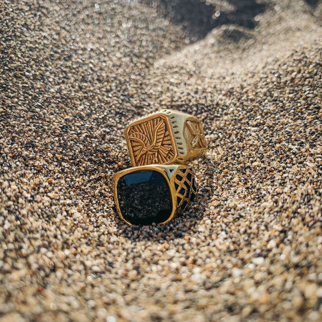Anillo Ágata Negro (Oro)