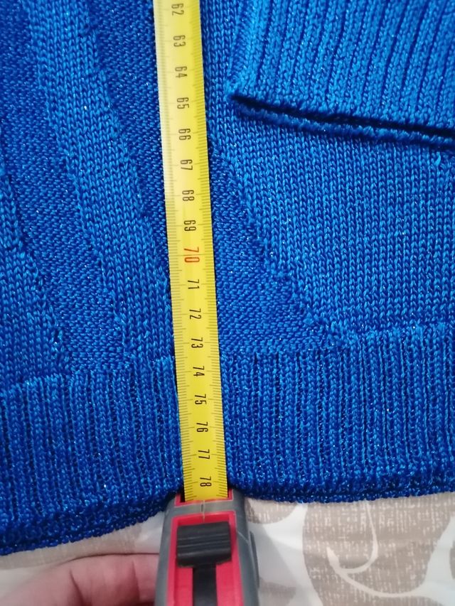 maglietta lunga di filo blu