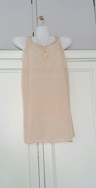 Top, +collar, Massimo Dutti 40% seda Talla M