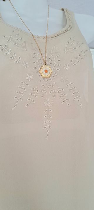 Top, +collar, Massimo Dutti 40% seda Talla M