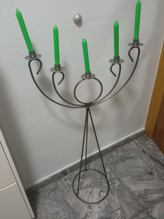 candelabro de. hierro echo de varilla