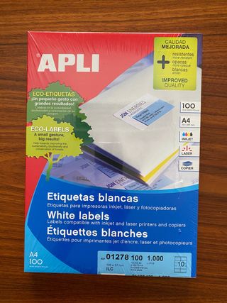 Etiquetas impresora Apli 1278 105x57 mm