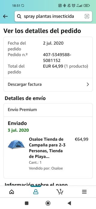 tienda campaña para 2-3 personas