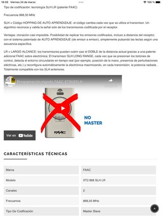 Mando de garaje 
