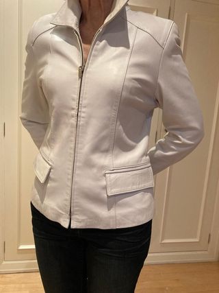 Cazadora piel blanca de Farrutx