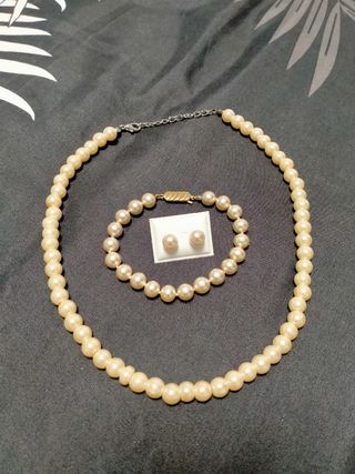 Conjunto perlas bisutería