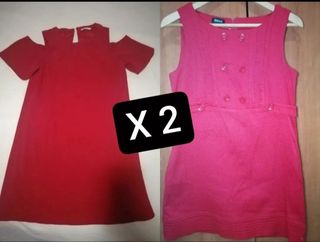 Vestidos rojos, talla L, marca: Blanco y Camaieu