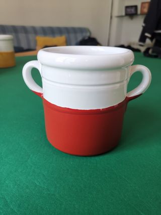 Capasa di ceramica artigianale h. 12 cm d. 12 cm