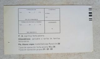 Ticket Renfe 1986 Madrid Vitoria