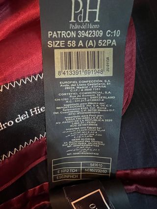 Traje caballero talla 58