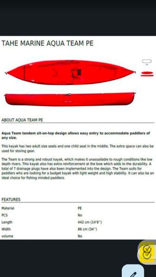 Kayak Triple para 2 adultos y niño