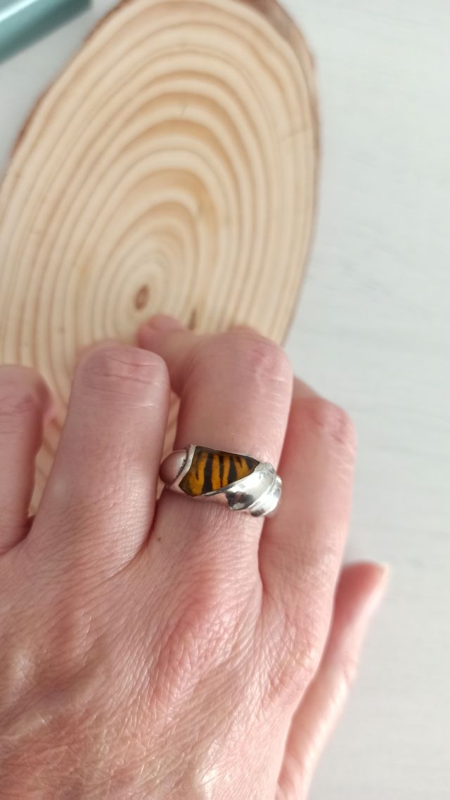 Anillo plata de ley y ojo de tigre NUEVO