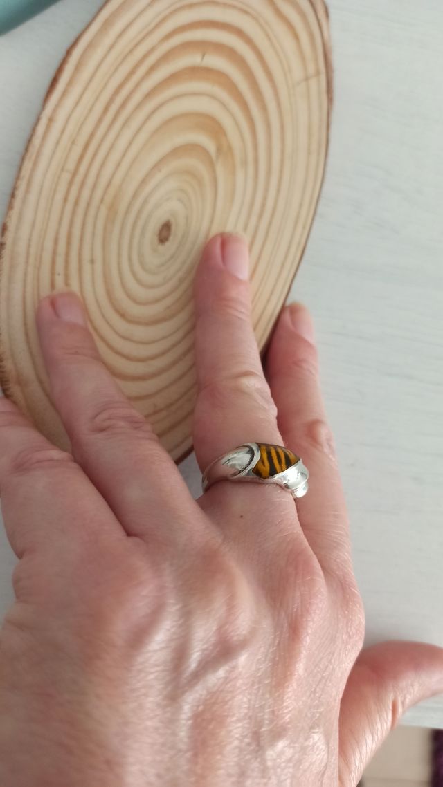 Anillo plata de ley y ojo de tigre NUEVO