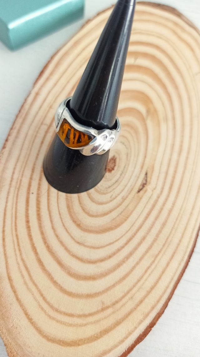 Anillo plata de ley y ojo de tigre NUEVO