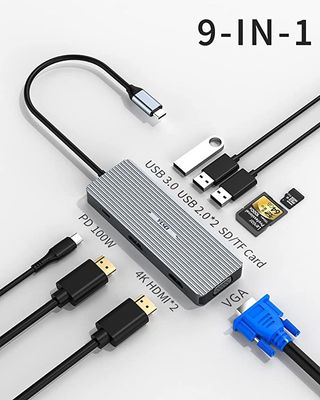 Hub USB C 9 en 1 Docking Station SIN ESTRENAR 