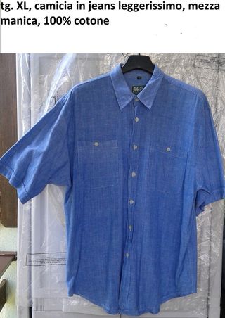 tg. XL uomo, camicia jeans mezza manica