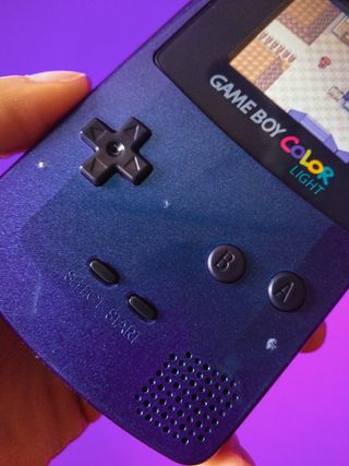 GameBoy Color "Purple Blue" retroiluminada