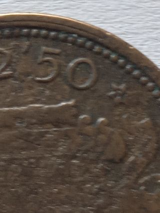 Moneda 2,5 pesetas 1953 estrella 54 buen estado.  