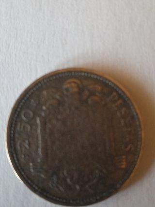 Moneda 2,5 pesetas 1953 estrella 54 buen estado.  