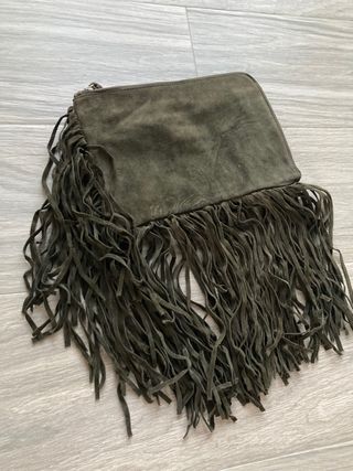 Bolso flecos verde militar