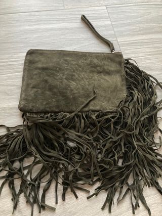 Bolso flecos verde militar
