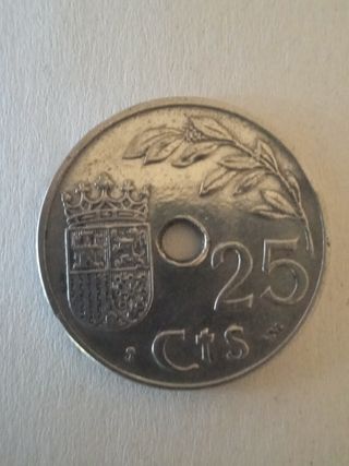 Moneda de 25 centimos de1937 sin circular.        