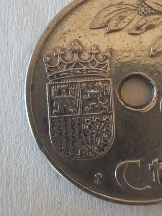Moneda de 25 centimos de1937 sin circular.        