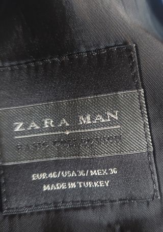 traje gris de Zara, usado una sola vez