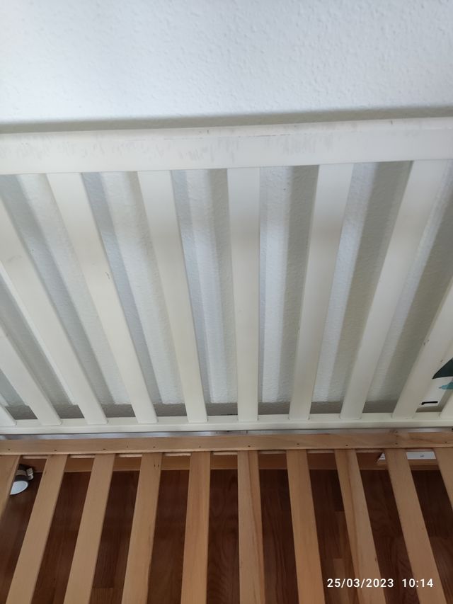 Cuna bebe de madera dos alturas