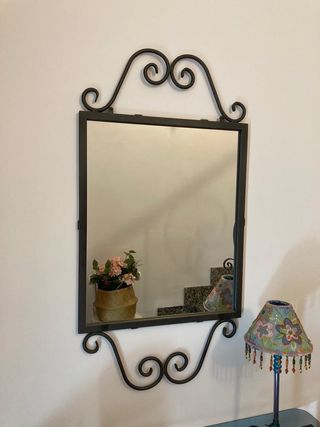 Mueble recibidor de forja con espejo 