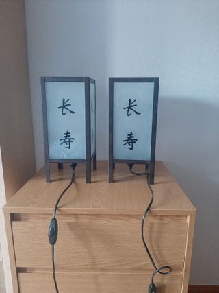 Lámparas con letras chinas