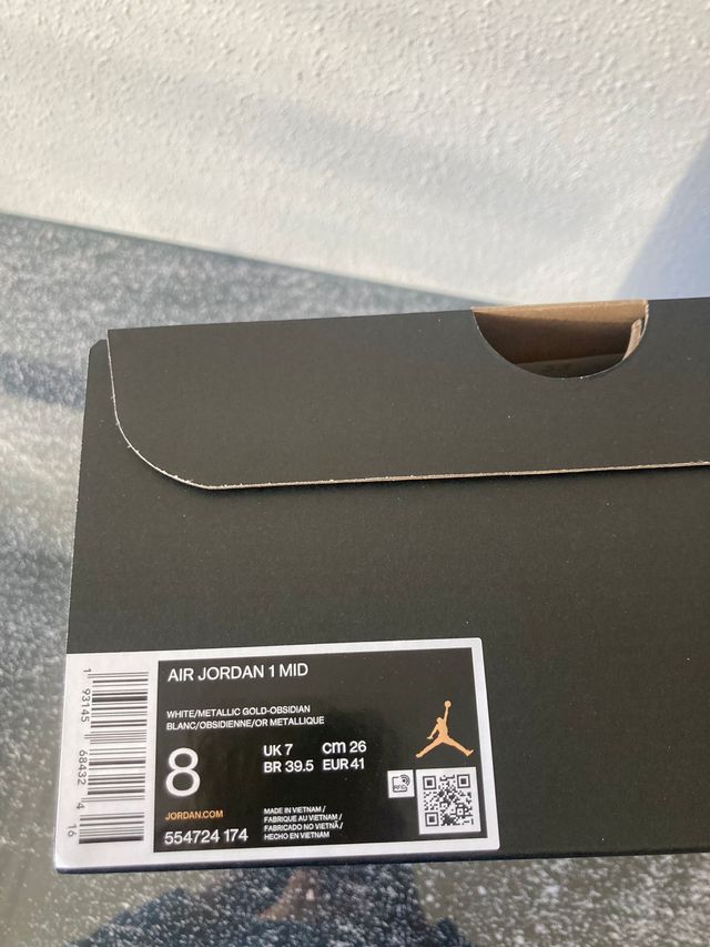 Nike air jordan 1 mid obsidian metallic gold 41 EU