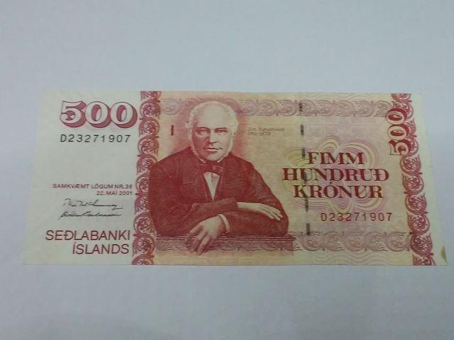 Billete 500 coronas. Islandia 2001 de segunda mano por 4 EUR en
