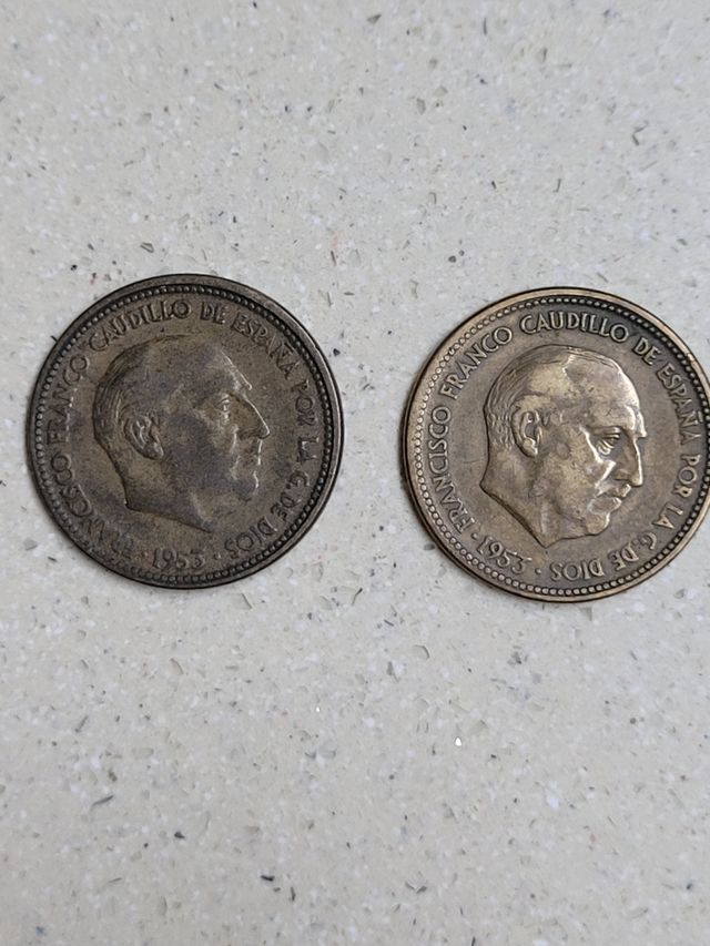 2 Monedas 2,5 pesetas. Año 1953. Francisco Franco