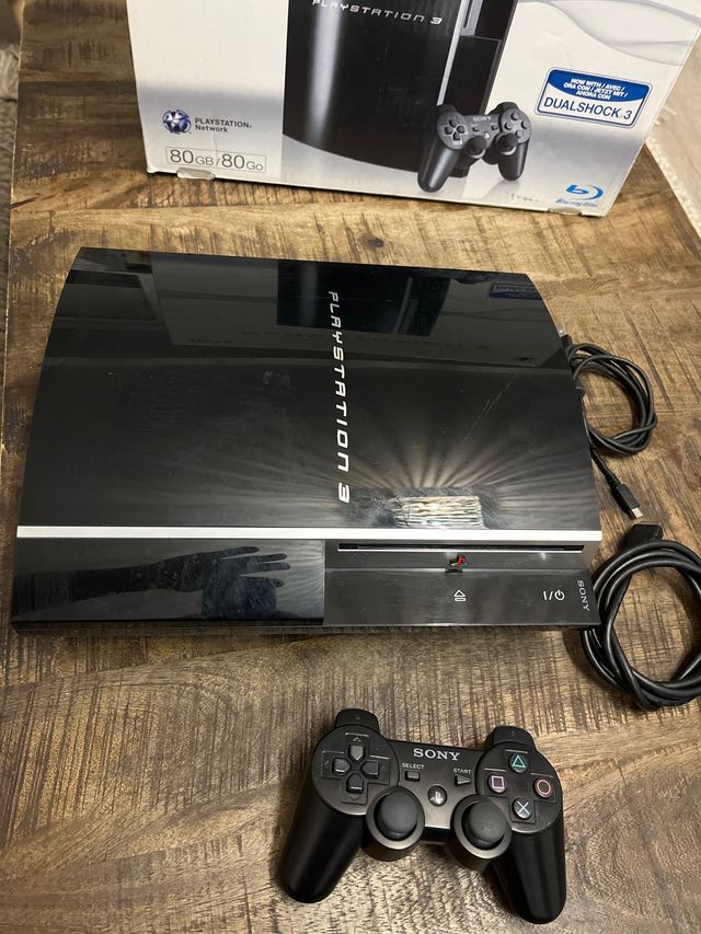 Consola ps3 80gb con mando, cables y caja