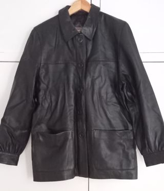 Cazadora cuero negro