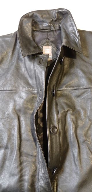 Cazadora cuero negro