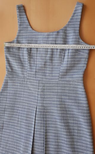 Vestido azul, tejido tweed, Roberto Torretta