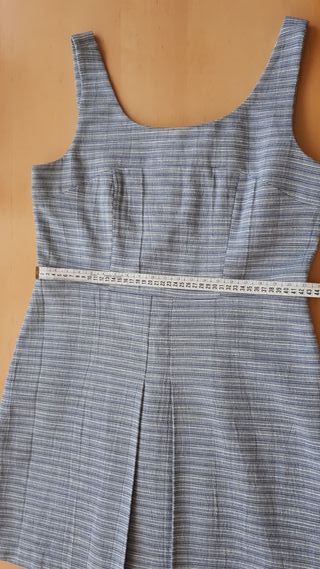 Vestido azul, tejido tweed, Roberto Torretta