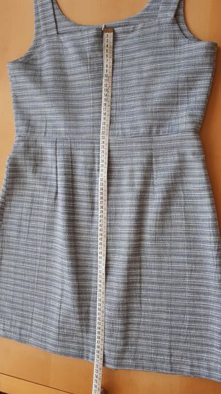 Vestido azul, tejido tweed, Roberto Torretta