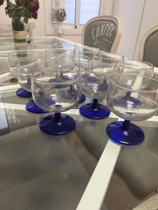 Copa cristal azules 10 unidades