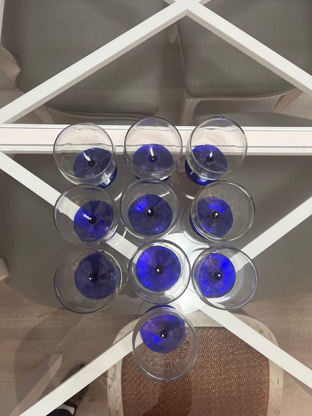 Copa cristal azules 10 unidades