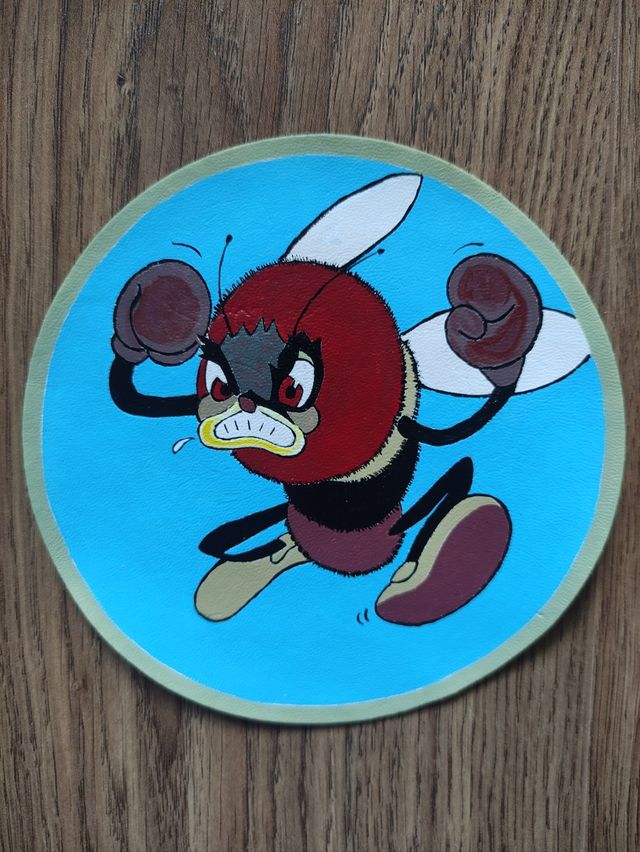 Parche de cuero pintado a mano