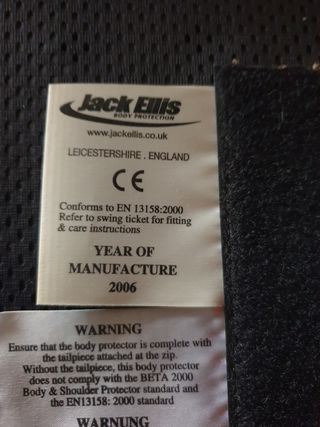 Chaleco de protección para equitación