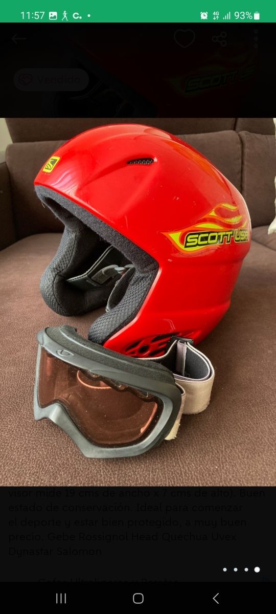 casco y gafas snowboard niño