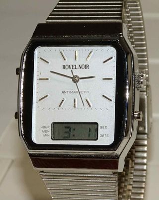 1323-Reloj ROVEL NOIR-cuerda y digital-unisex-NOS